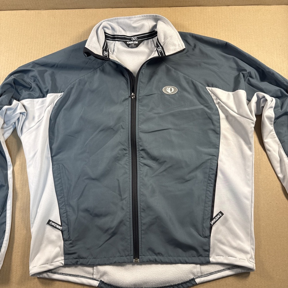 Pearl Izumi Cycling Jersey Mens XL Gray Full Zip Long Sleeve Bike
